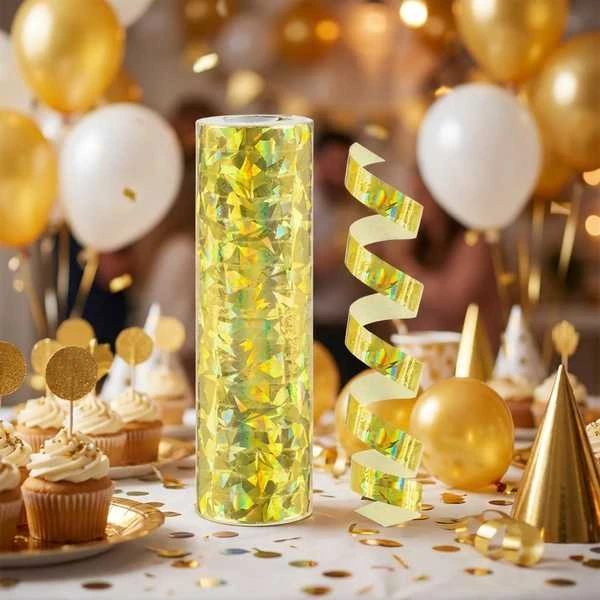 Holografische Luftschlange Gold 4 m 1 Stk. PZ-SHZL by Godan color Svart