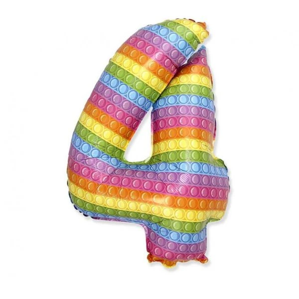 Folienballon FX "Nummer 4" POP IT 69 cm 901814POP by Godan color Svart