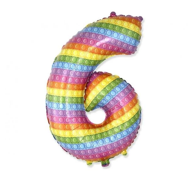 Folienballon FX "Nummer 6" POP IT 69 cm 901816POP by Godan color Svart