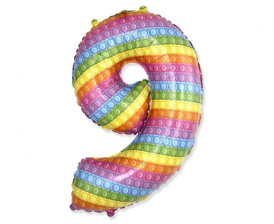 Folienballon FX „Nummer 9“ POP IT 69 cm 901819POP by Godan color Svart
