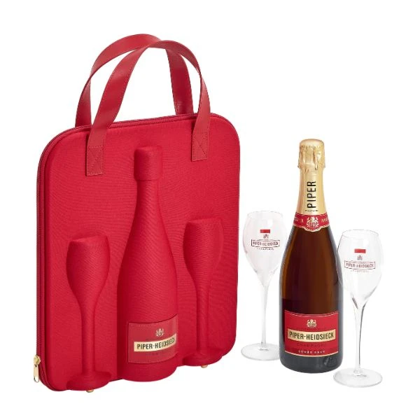 Piper-Heidsieck Champagner Brut FL 75 Reisetasche mit 2 Gläsern 999629 by PIPERHEIDS color Svart