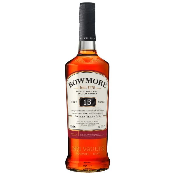 Bowmore 15 YO Islay Single Malt FL 70 11380016 by BOWMORE color Svart