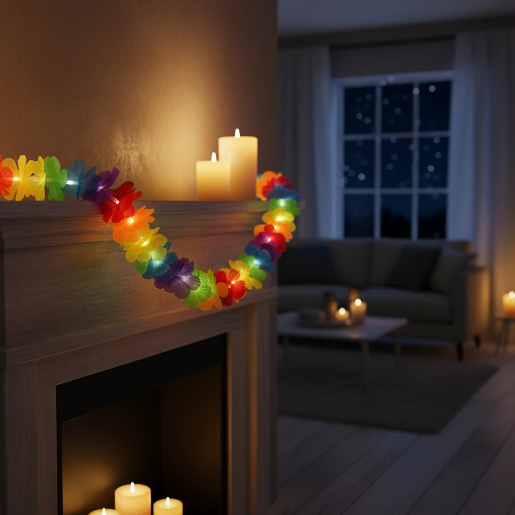 Blumenkranz mit LED-Licht, 1 Meter 491021620 by Koop color Svart