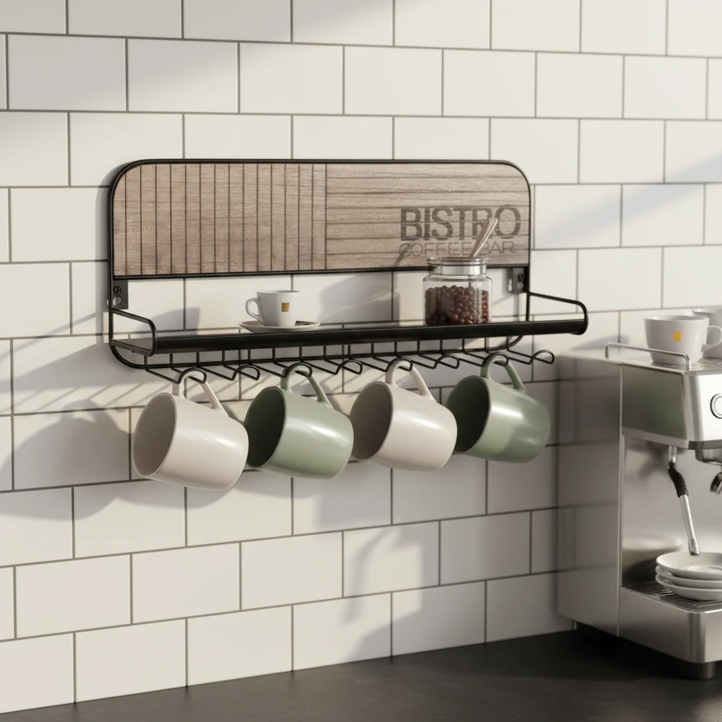 Tassenregal „Bistro“ 48x12x20cm HZ1940040 by Koop color Bruin