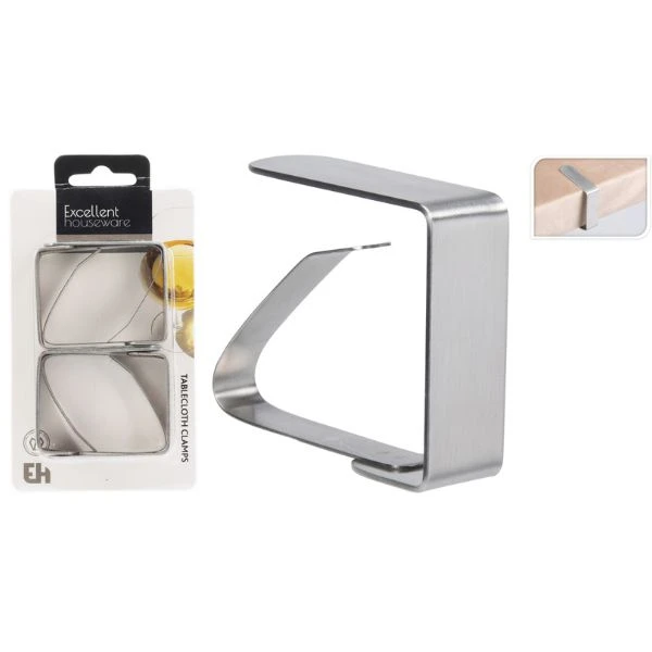 Tischdeckenklammern aus Edelstahl – 4er-Set A12405330 by Koop color Silver