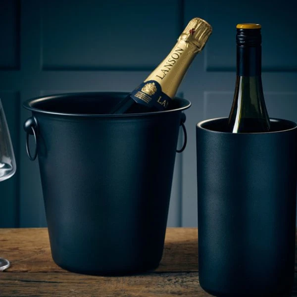 GenWare Metallic Black Weinkühler aus Edelstahl 26203MTBK by Genware color Svart