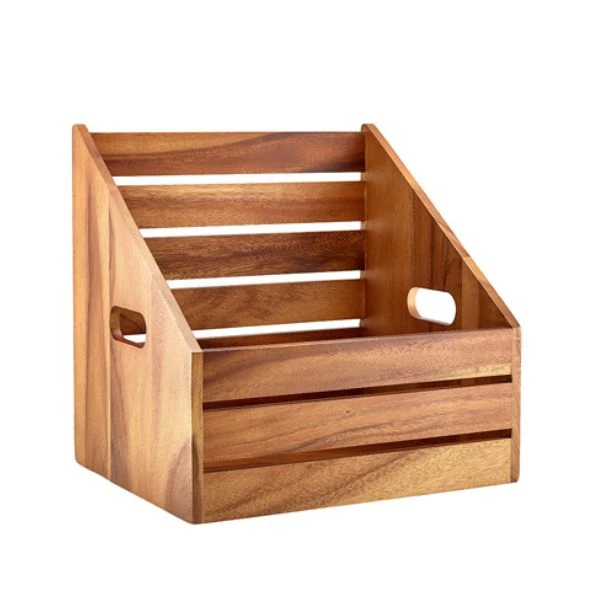 Akazienholz-Buffetkiste schräg GN 1/2 GenWare RSR-W3226A by Genware color Svart