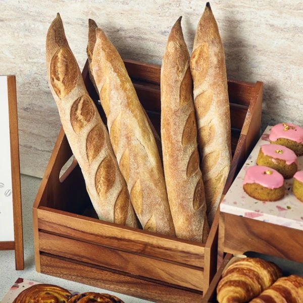 Akazienholz-Buffetkiste schräg GN 1/2 GenWare RSR-W3226A by Genware color Svart