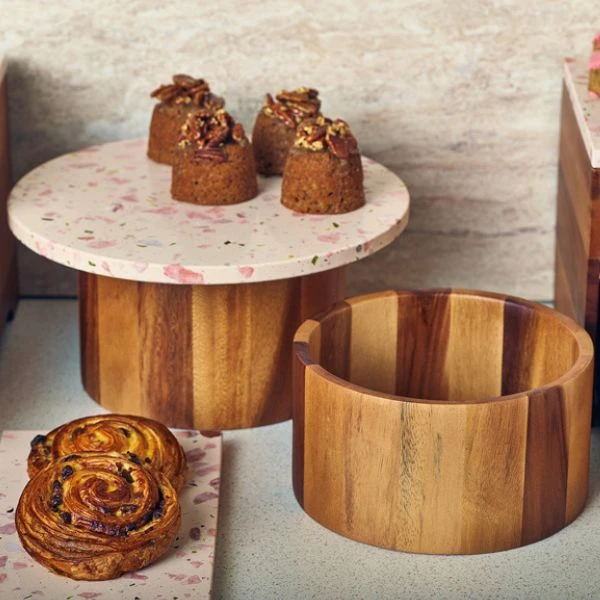 GenWare Schale / Buffetständer aus Akazienholz 22,5 x 15 cm WBWLS2215 by Genware color Svart