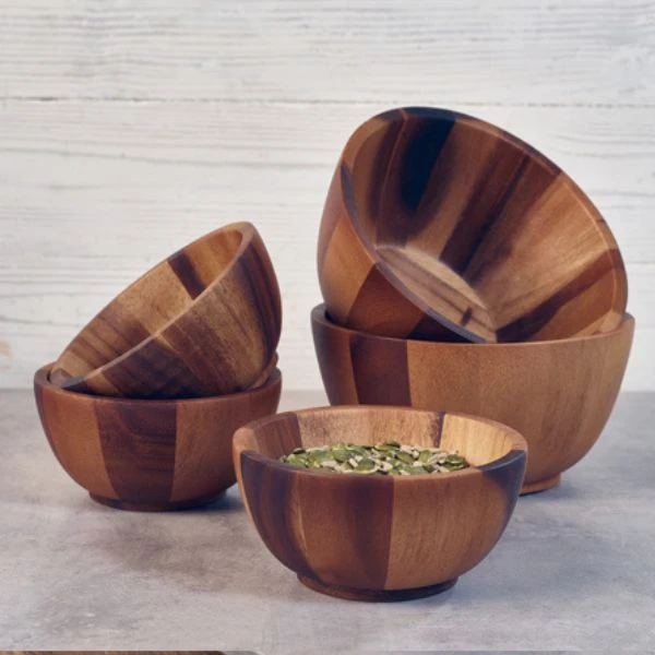 Akazienholz-Schale Ø 15 x 7 cm Genware WBWL15 by Genware color Svart