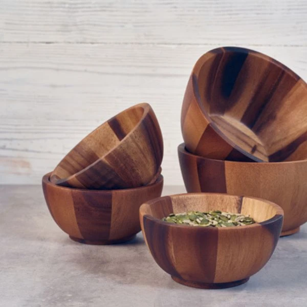 Akazienholz Schale Ø 20 x 10 cm Genware WBWL20 by Genware color Svart