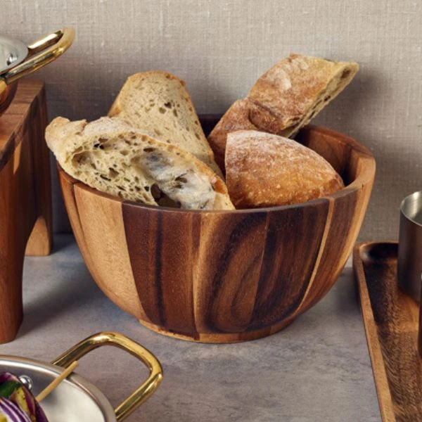 Akazienholz-Schale Ø 25 x 12 cm – Genware WBWL25 by Genware color Svart
