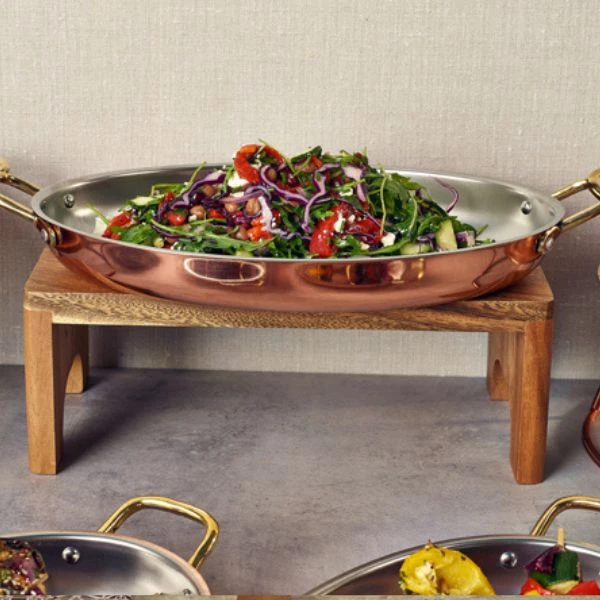 Genware Akazienholz Buffet-Riser GN 1/2 15cm (H) RSR-WGN12 by Genware color Svart