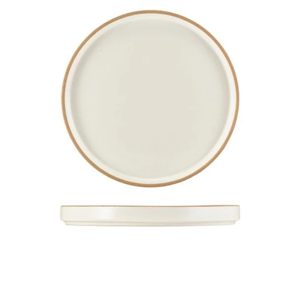 GenWare Kava Weiß Steinzeug Präsentationsteller 25 cm LP-KW25 by Genware color Svart