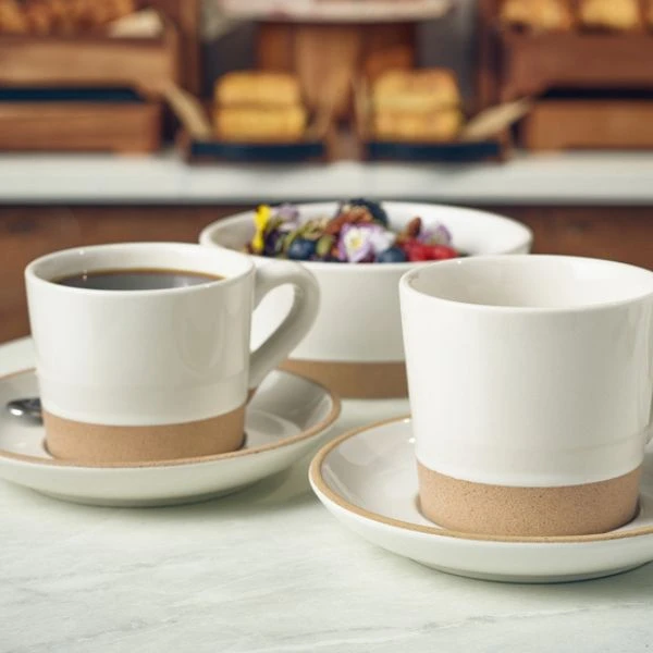 Genware Kava Untertasse aus Steingut 16 cm – Off-White SCR-KW16 by Genware color Svart