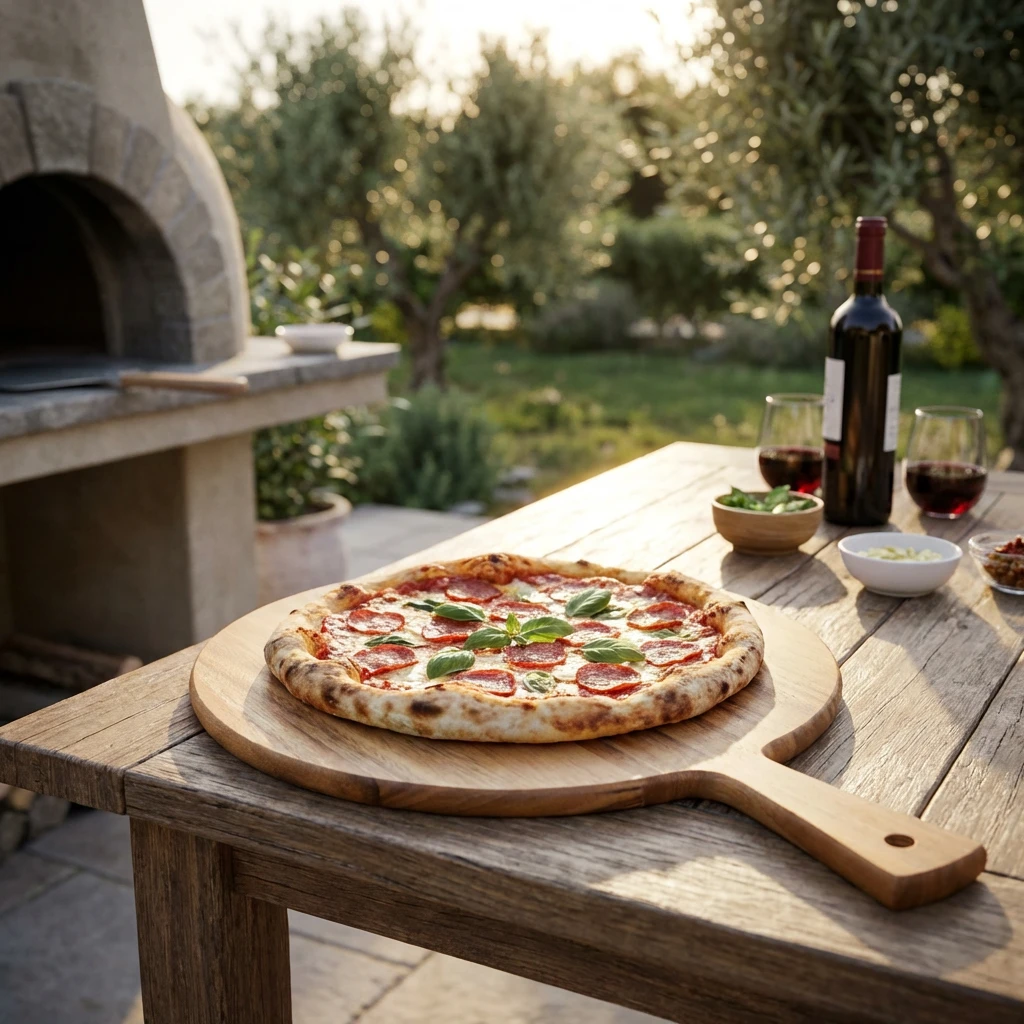 Pizzabrett aus Akazienholz – GenWare 36 cm Ø WPB36 by Genware color Trä