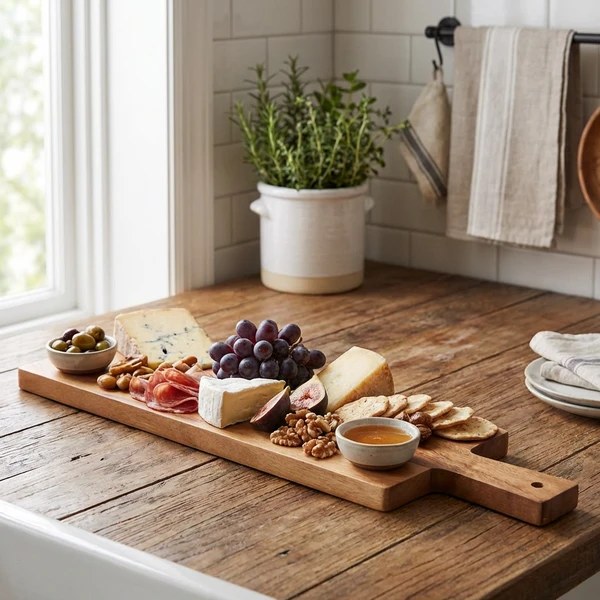 Genware Servierbrett aus Akazienholz 50 x 15 x 2 cm WPB5015 by Genware color Svart