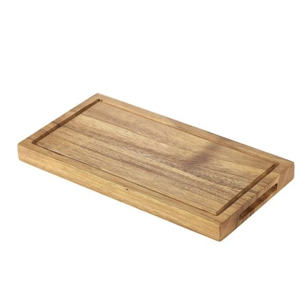 Akazienholz Servierbrett 25 x 13 x 2 cm Genware WSB2513 by Genware color Svart