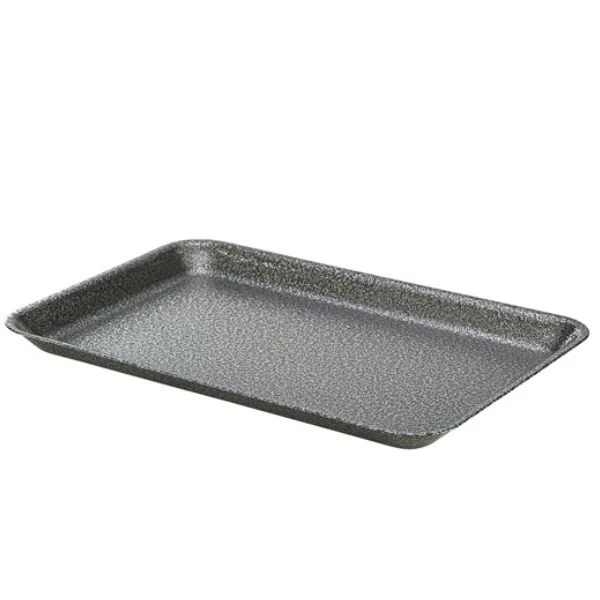 Tablett aus verzinktem Stahl 31,5x21,5x2 cm Gehämmert Silber GenWare GST3121S by Genware color Svart