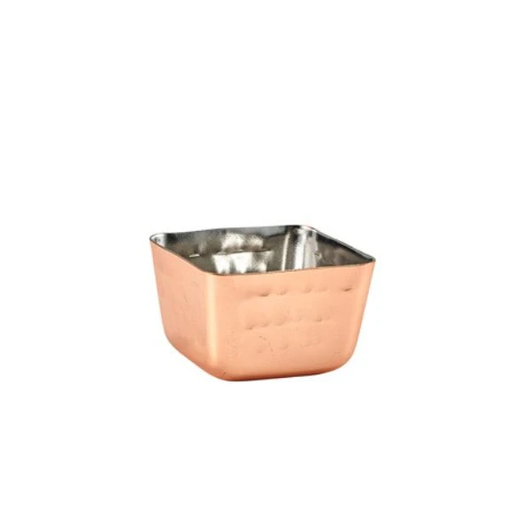 Kupferbeschichtete eckige gehämmerte Schale von GenWare 71 ml RAMSQH2C by Genware color Svart