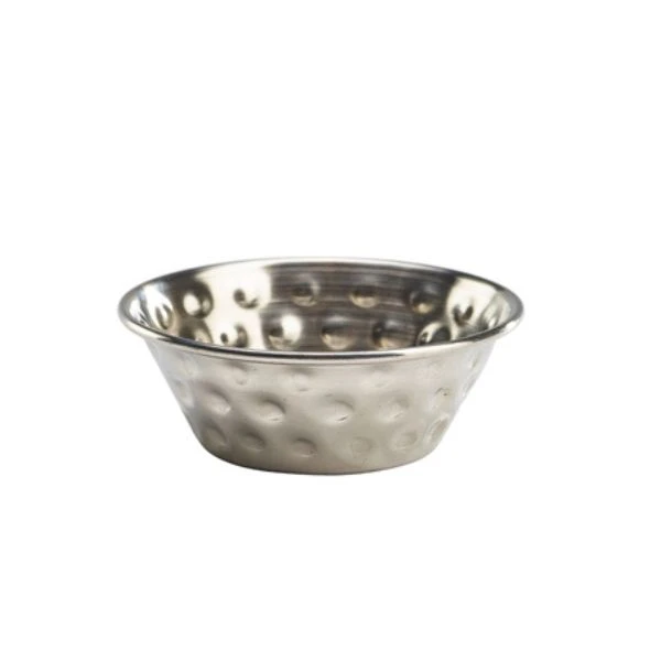 Genware Ramekin aus gehämmertem Edelstahl 43 ml / 1,5 oz RAMSTH115 by Genware color Svart
