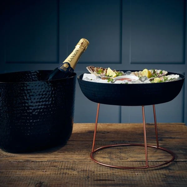 GenWare Schwarze gehämmerte Aluminiumplatte 44 cm SPH44BK by Genware color Svart