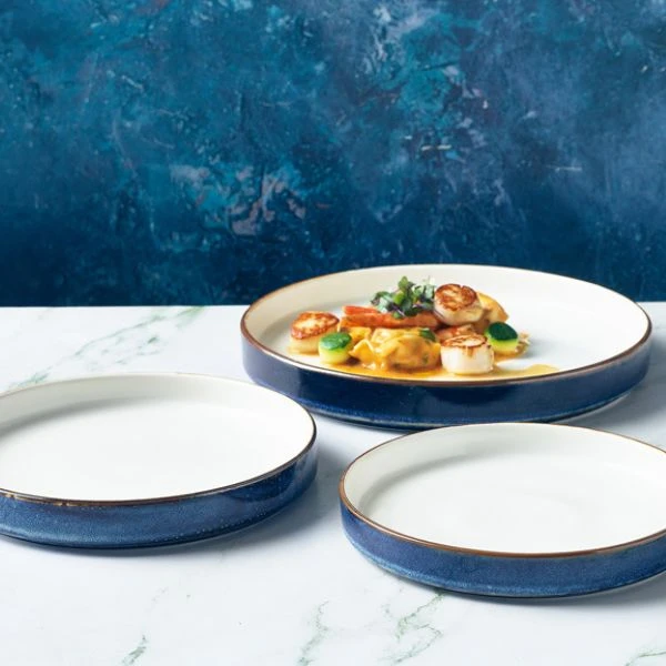 Genware Terra Aqua Blau Zweifarbiger Präsentationsteller 21cm PRT-PBL21 by Genware color Svart