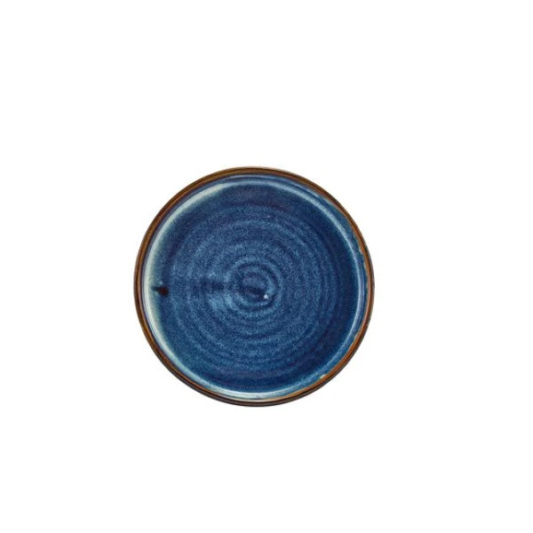 Terra Aqua Blue Flacher Präsentationsteller 14cm Genware LP-PBL14 by Genware color Svart