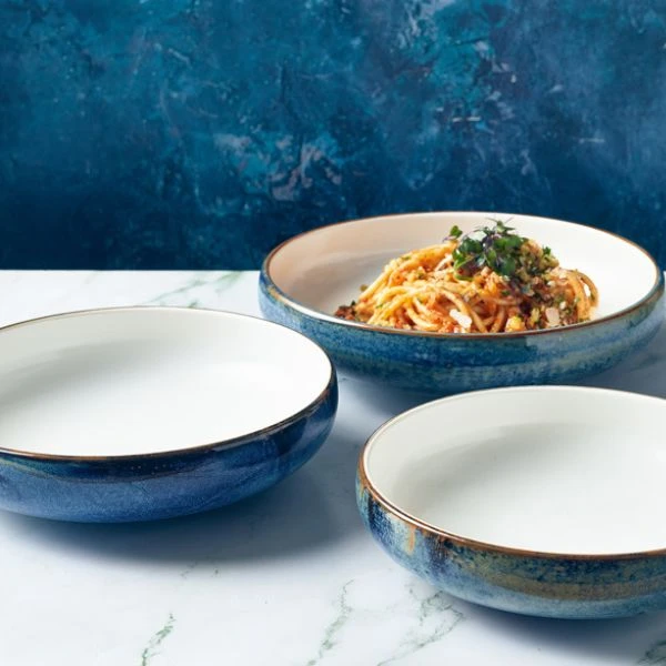 Terra Aqua Blau Zweifarbige Coupe-Schale 20,5 cm Genware CBT-PBL205 by Genware color Svart
