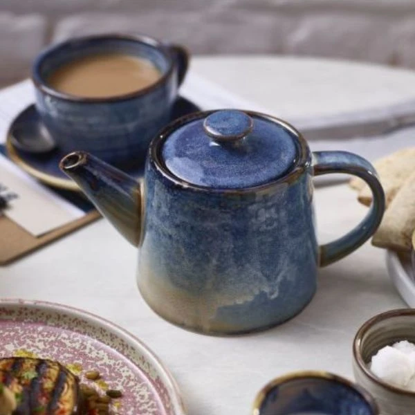 Terra Aqua Blau Teekanne 50cl/17.6oz Genware TP-PBL50 by Genware color Svart