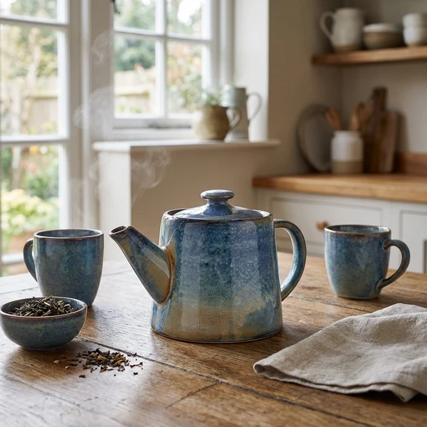 Terra Aqua Blau Teekanne 50cl/17.6oz Genware TP-PBL50 by Genware color Svart
