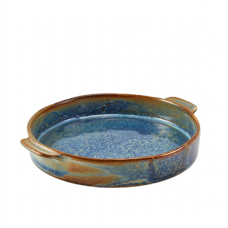 Terra Aqua Blau Runde Servierschale mit Griffen 20,3 cm Genware RD-PBL20 by Genware color Svart