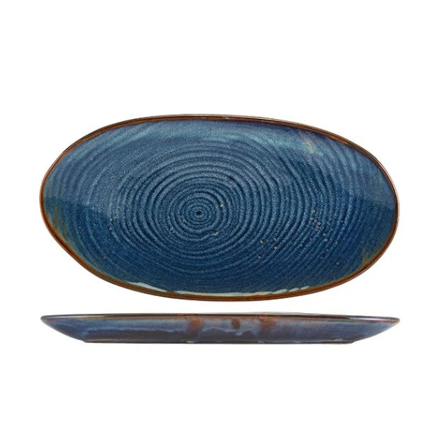 Terra Aqua Blue Organische Servierplatte 31cm Genware PL-PBLG31 by Genware color Svart