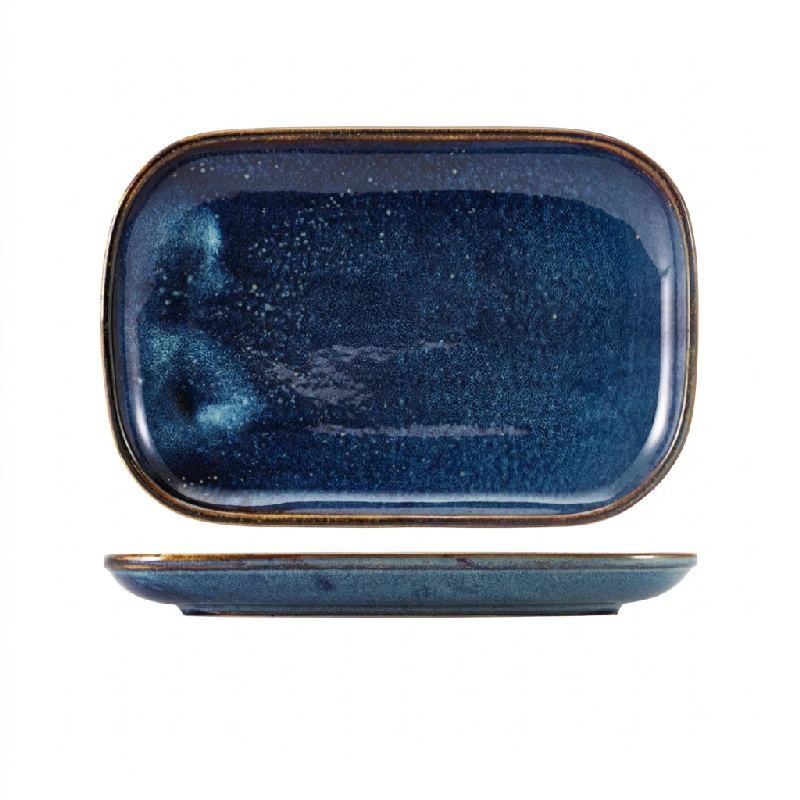 Terra Aqua Blau Rechteckiger Teller 24 x 16,5 cm Genware RP-PBL24 by Genware color Svart