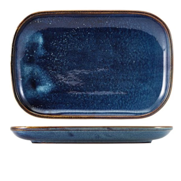 Terra Aqua Blau Rechteckiger Teller 34,5 x 23,5 cm Genware RP-PBL34 by Genware color Svart