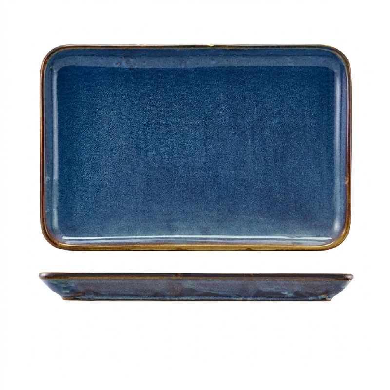 Genware Terra Aqua Blau Rechteckige Servierplatte 30 x 20 cm NR-PBL32 by Genware color Svart