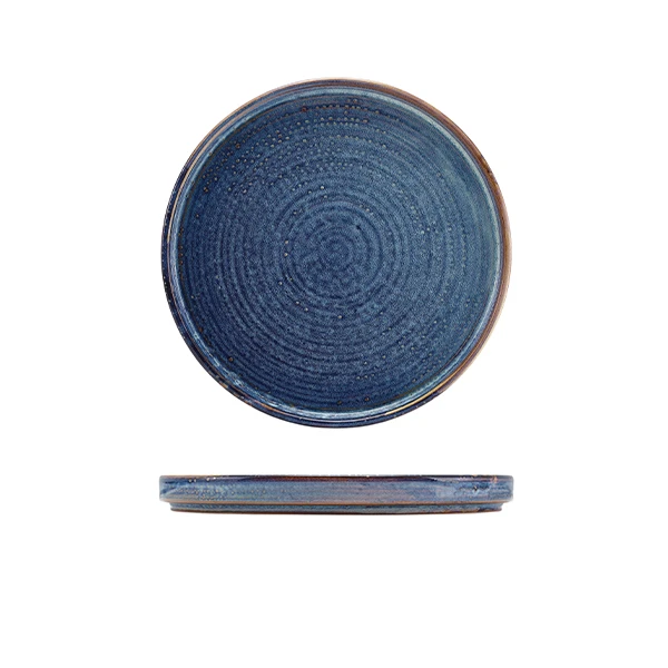 Terra Aqua Blau Flacher Präsentationsteller 18 cm Genware LP-PBL18 by Genware color Svart