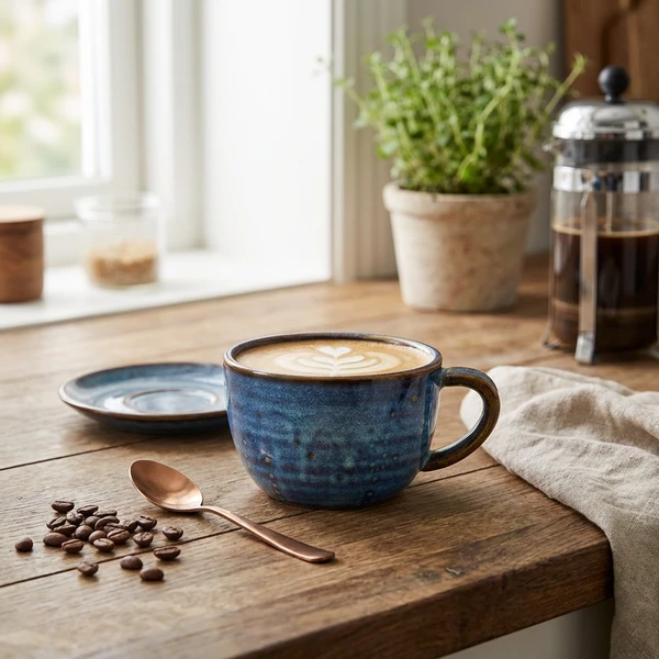 Terra Aqua Blau Kaffeetasse 22 cl / 7,75 oz Genware CUP-PBL23 by Genware color Svart