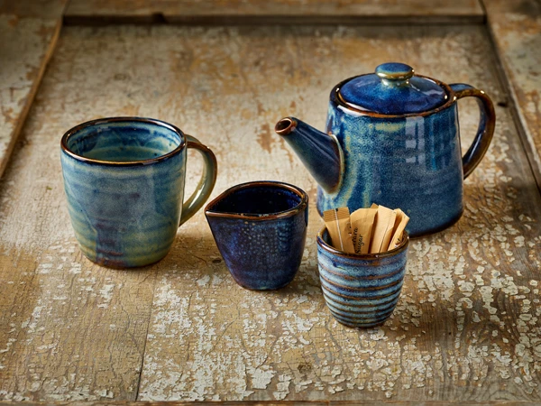Terra Aqua Blue Dipschale 8,5 cl/3 oz Genware DP-PBL3 by Genware color Svart