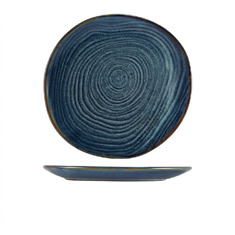 Terra Aqua Blau Organischer Teller 28,5 cm Genware CP-PBLG28 by Genware color Svart