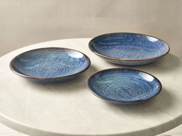 Terra Aqua Blauer Tiefer Coupe-Teller 25 cm Genware DC-PBL25 by Genware color Svart