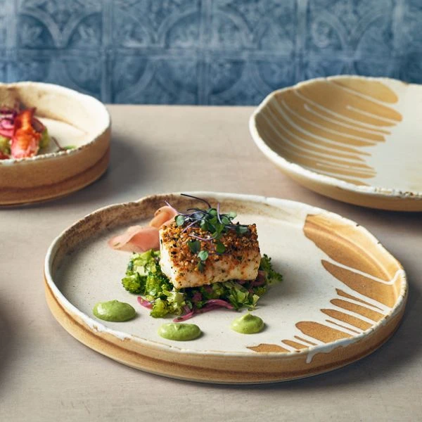 Terra Roko Sand Präsentationsteller 26 cm Genware PR-RKS26 by Genware color Svart