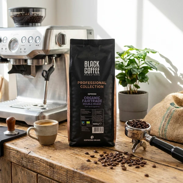BCR PRO Double Roast Organic Fair Espresso 1 kg Bio 404101501 by Black Coffee Roaster color Svart