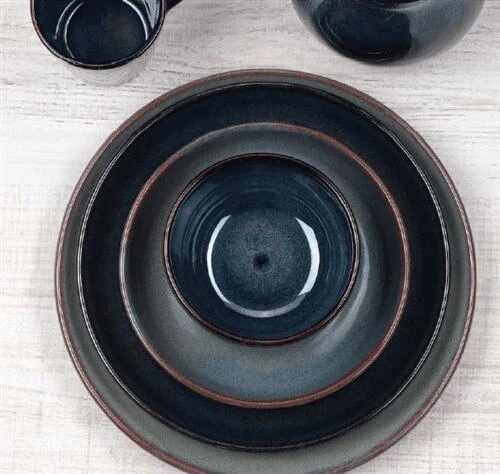 Teller 19 cm – Blaues Steingut 5010954 by stentøj color Blauw