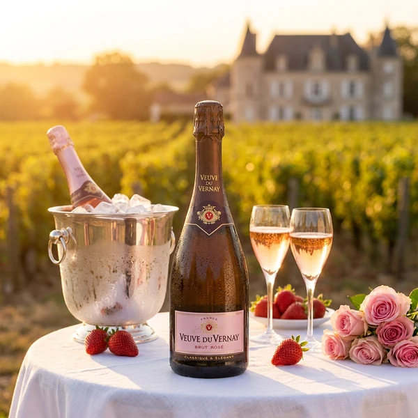 Veuve du Vernay Brut Rosé FL 75" in German is "Veuve du Vernay Brut Rosé FL 75". 30110 by VEUVEDUVER color Svart